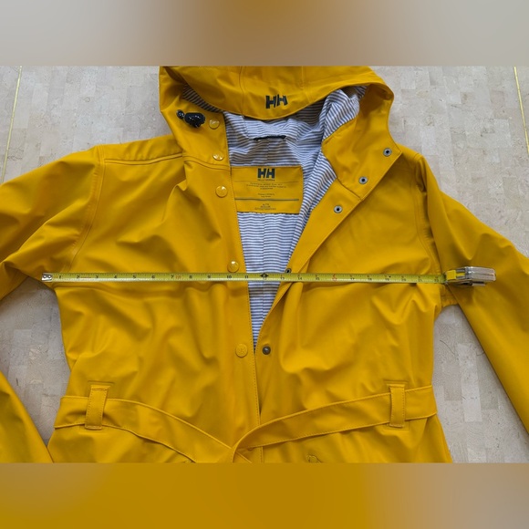 HELLY HANSEN Womens Yellow KIRKWALL II Windproof Hooded Raincoat Logo Lined - XL - Picture 5 of 13